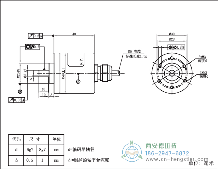 RI41-EO通用光電實(shí)心軸增量型編碼器外形及安裝尺寸8-5 德國(guó)hengstler(亨士樂)編碼器