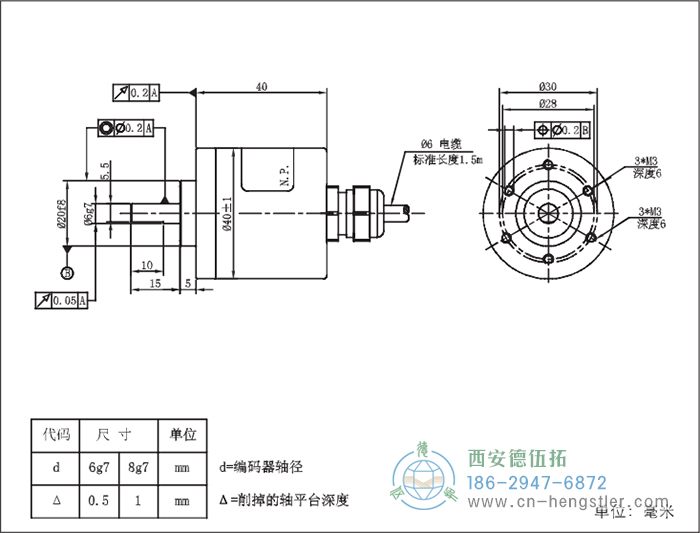 RI41-EO通用光電實(shí)心軸增量型編碼器外形及安裝尺寸8-7 德國(guó)hengstler(亨士樂)編碼器